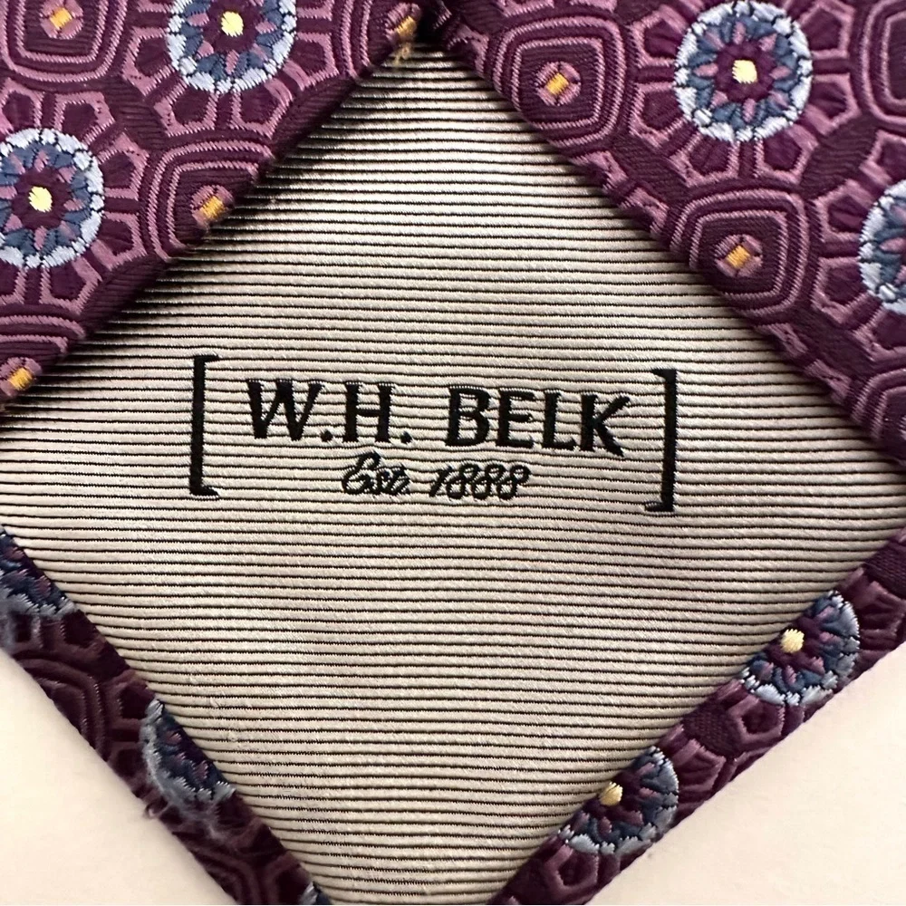 W.H. Belk Purple and Blue 100% Silk Tie Men’s Size O/S